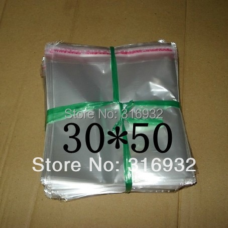 명확한 셀로판/BOPP/폴리 양말 양말 가방 30*50 cm 투명 Opp 가방 포장 비닐 봉투 자기 접착 인감 30*50 cm